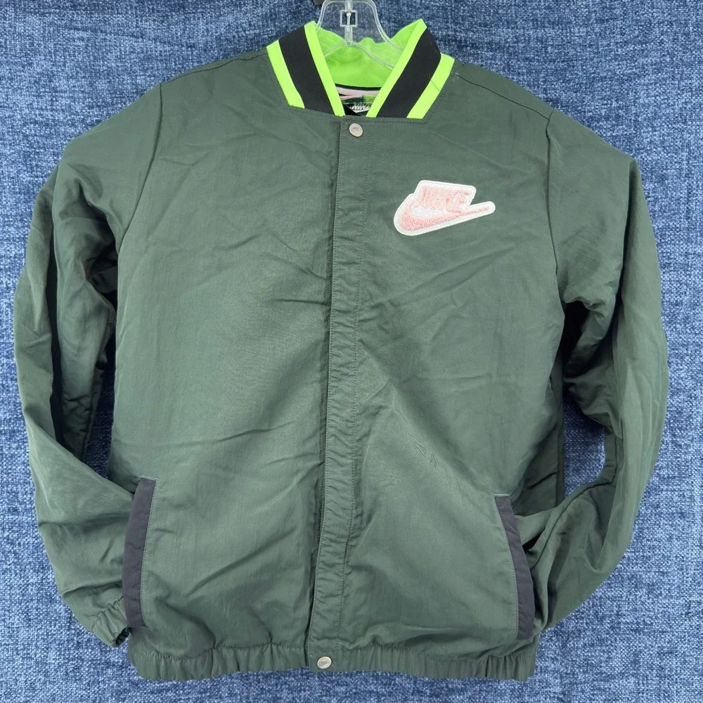 Nike Sportswear Hoopfly Jacket Youth XL Green Pink Bomber AQ9430-346